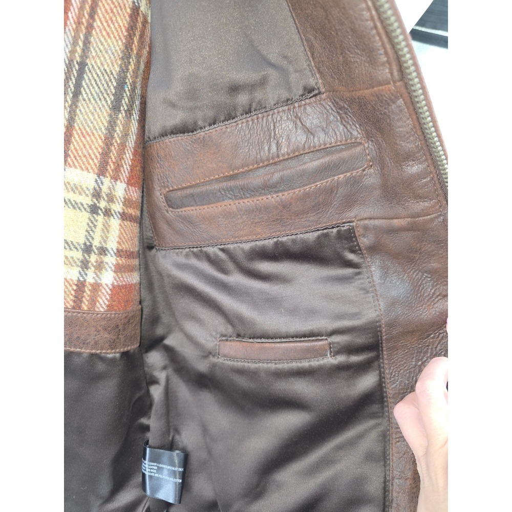 Bernardo Leather Bomber Jacket Size S Brown NWOT - Picture 6 of 16